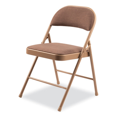 Picture of 970 Series Fabric Padded Steel Folding Chair, Supports Up to 250 lb, 17.75" Seat Height, Star Trail Brown, 4/Carton