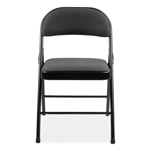 Picture of 970 Series Fabric Padded Steel Folding Chair, Supports Up to 250 lb, 17.75" Seat Height, Star Trail Black, 4/Carton