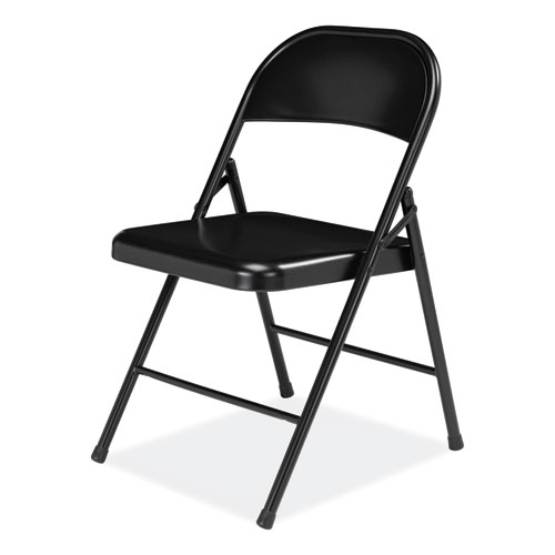 Picture of 900 Series All-Steel Folding Chair, Supports Up to 250 lb, 17.75" Seat Height, Black Seat, Black Back, Black Base, 4/Carton
