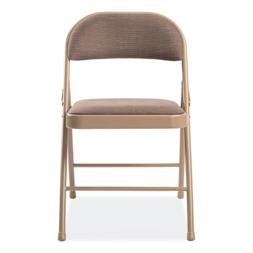 Picture of 970 Series Fabric Padded Steel Folding Chair, Supports Up to 250 lb, 17.75" Seat Height, Star Trail Brown, 4/Carton