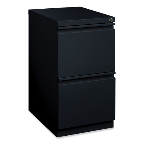 Picture of Full-Width Pull 20 Deep Mobile Pedestal File, 2-Drawer: File/File, Letter, Black, 15 x 19.88 x 27.75