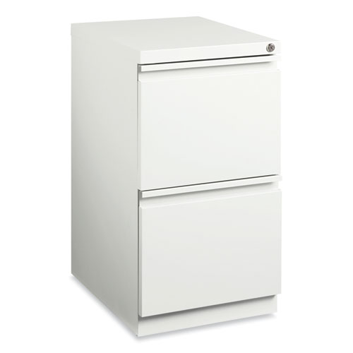 Picture of Full-Width Pull 20 Deep Mobile Pedestal File, 2-Drawer: File/File, Letter, White, 15 x 19.88 x 27.75