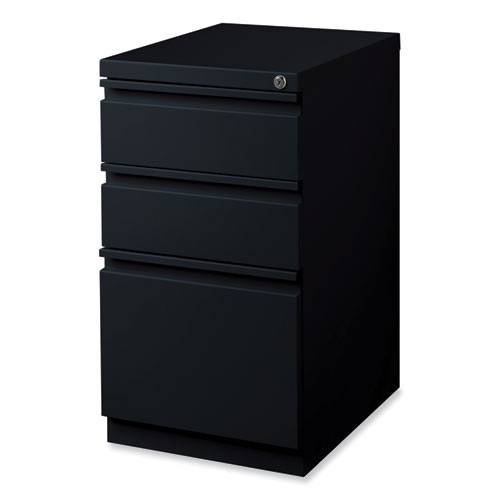 Picture of Full-Width Pull 20 Deep Mobile Pedestal File, 3-Drawer: Box/Box/File, Letter, Black, 15 x 19.88 x 27.75