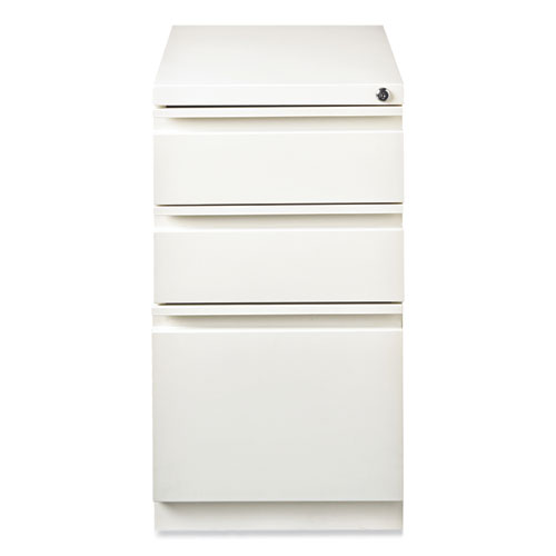 Picture of Full-Width Pull 20 Deep Mobile Pedestal File, 3-Drawer: Box/Box/File, Letter, White, 15 x 19.88 x 27.75