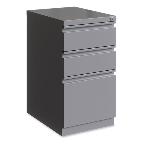 Picture of Full-Width Pull 20 Deep Mobile Pedestal File, 3-Drawer: Box/Box/File, Letter, Arctic Silver, 15 x 19.88 x 27.75