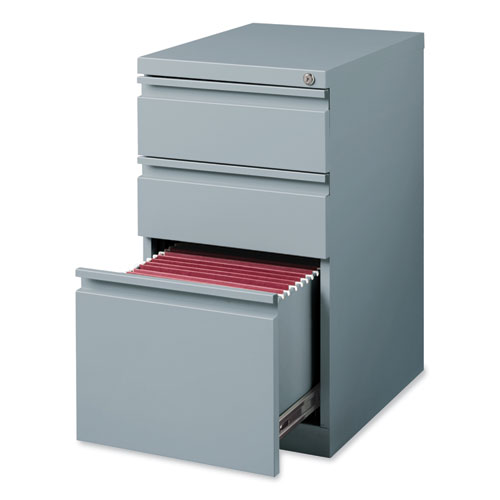 Picture of Full-Width Pull 20 Deep Mobile Pedestal File, 3-Drawer: Box/Box/File, Letter, Platinum, 15 x 19.88 x 27.75