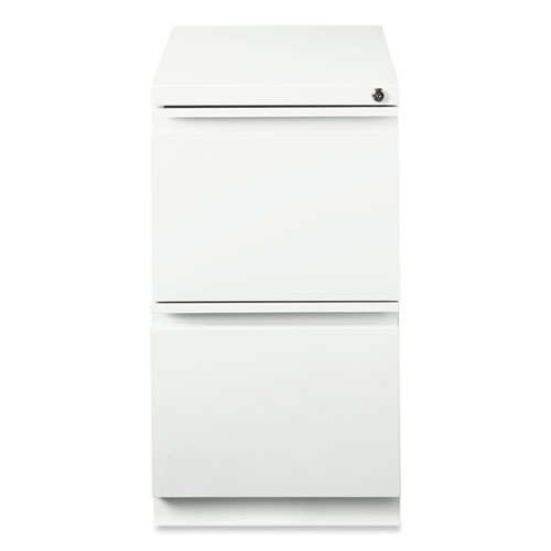 Picture of Full-Width Pull 20 Deep Mobile Pedestal File, 2-Drawer: File/File, Letter, White, 15 x 19.88 x 27.75