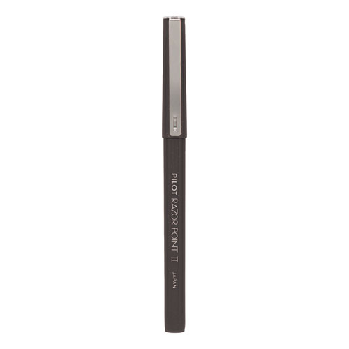 Picture of Razor Point Fine Line Porous Point Pen, Stick, Extra-Fine 0.3 mm, Black Ink, Black Barrel, Dozen