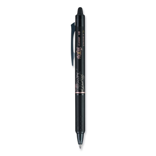 Picture of FriXion Clicker Erasable Gel Pen, Retractable, Bold 1 mm, Black Ink, Black Barrel, Dozen