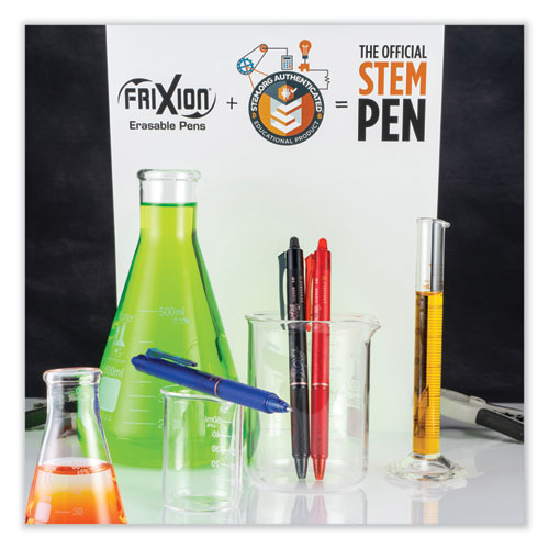 Picture of FriXion Clicker Erasable Gel Pen, Retractable, Bold 1 mm, Black Ink, Black Barrel, Dozen