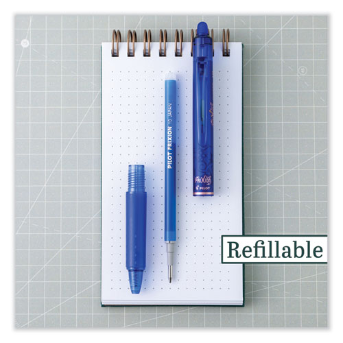 Picture of FriXion Clicker Erasable Gel Pen, Retractable, Bold 1 mm, Blue Ink, Blue Barrel, Dozen