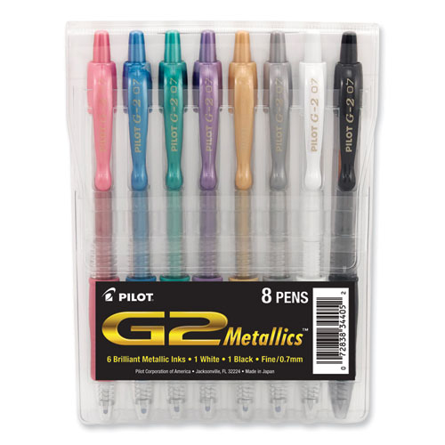 G2+Metallics+Gel+Pen%2C+Retractable%2C+Fine+0.7+Mm%2C+Assorted+Ink+And+Barrel+Colors%2C+8%2Fpack