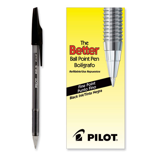 Picture of Better Ballpoint Pen, Stick, Fine 0.7 mm, Black Ink, Smoke Barrel, Dozen