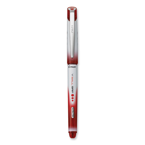 Picture of VBall Grip Liquid Ink Roller Ball Pen, Stick, Extra-Fine 0.5 mm, Red Ink, Red/White Barrel