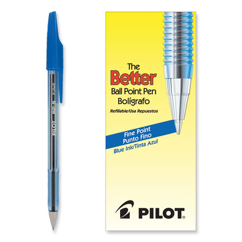 Picture of Better Ballpoint Pen, Stick, Fine 0.7 mm, Blue Ink, Translucent Blue Barrel, Dozen