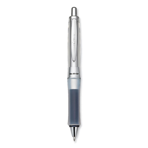 Dr.+Grip+Center+Of+Gravity+Ballpoint+Pen%2C+Retractable%2C+Medium+1+Mm%2C+Black+Ink%2C+Silver%2Fcharcoal+Grip+Barrel