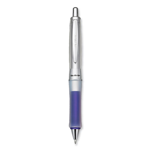 Dr.+Grip+Center+Of+Gravity+Ballpoint+Pen%2C+Retractable%2C+Medium+1+Mm%2C+Black+Ink%2C+Silver%2Fnavy+Grip+Barrel