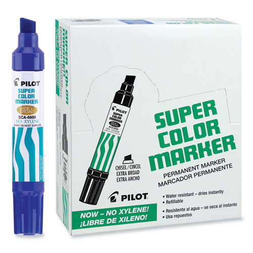 Picture of Jumbo Refillable Permanent Marker, Broad Chisel Tip, Blue