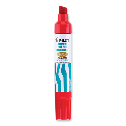 Picture of Jumbo Refillable Permanent Marker, Broad Chisel Tip, Red