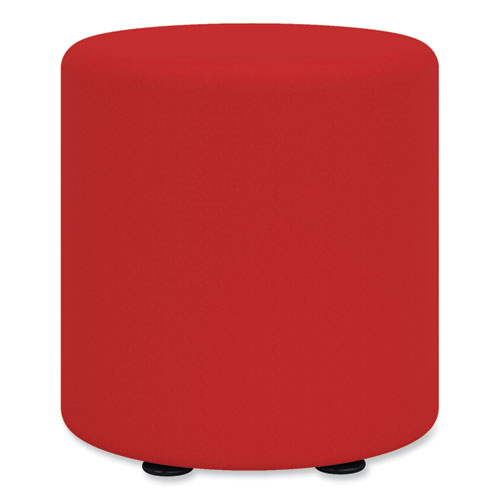 Picture of Learn Cylinder Vinyl Ottoman, 15" dia x 18"h, Red, Ships in 1-3 Business Days