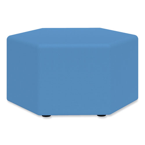 Picture of Learn 30" Hexagon Vinyl Ottoman, 30w x 30d x 18h, Blue