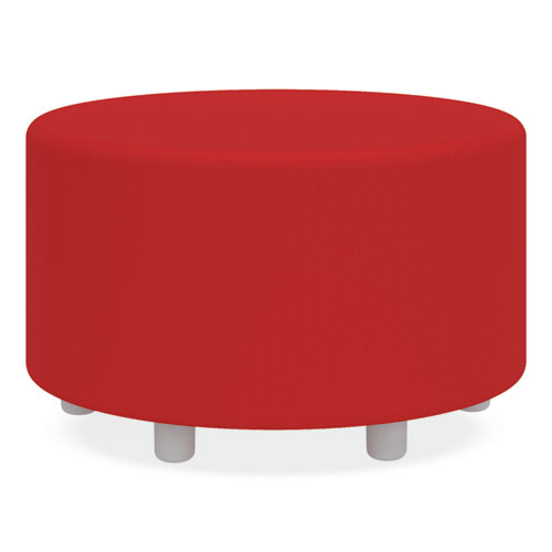 Picture of Learn 30" Cylinder Vinyl Ottoman, 30" x 30" x 18", Red