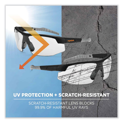 Picture of Skullerz Skoll Safety Glasses, Black Nylon Impact Frame, Anti-Fog, Indoor/Outdoor Polycarbonate Lens