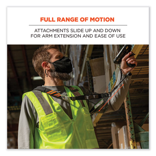 Picture of Squids 3137 Padded Barcode Scanner Lanyard Sling, 49" to 60" Long, Black