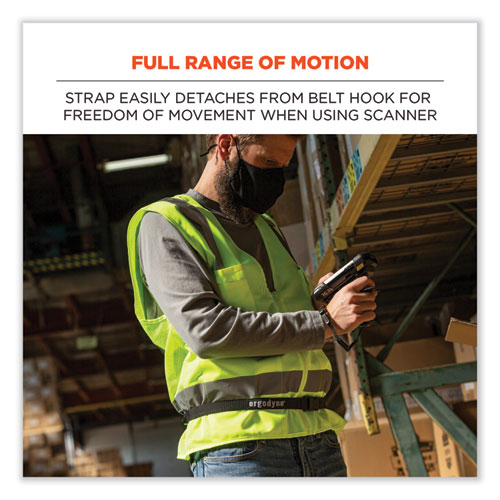 Picture of Squids 3135 Barcode Scanner Belt with Hook + Adaptor Strap, Large: 48" to 80" Long, Black