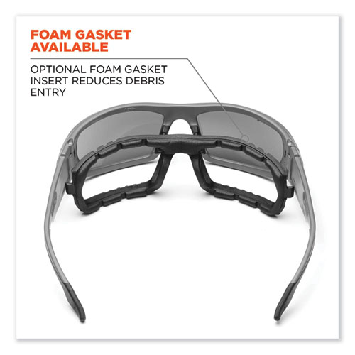 Picture of Skullerz Odin Safety Glasses, Matte Gray Nylon Impact Frame, Clear Polycarbonate Lens