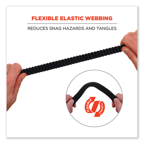 Picture of Squids 3105 Tool Lanyard with Aluminum Carabiner + Cinch-Loop, 15 lb Max Working Capacity, 32" to 48" Long, Black