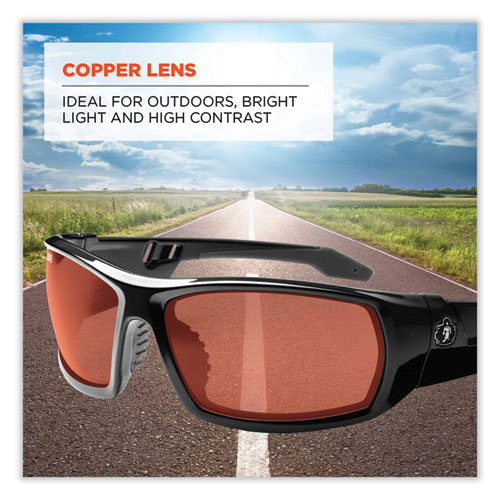 Picture of Skullerz Odin Safety Glasses, Black Nylon Impact Frame, Copper Polycarbonate Lens