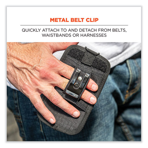 Picture of Squids 5544 Phone Style Scanner Holster with Belt Clip and Loops, 1 Compartment, 3.75 x 1.25 x 6.5, Gray