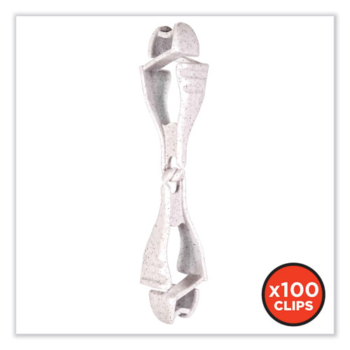 Picture of Squids 3400 Dual Clip Glove Clip Holder, 1 x 1 x 6.5, Acetal Copolymer, Granite, 100/Pack