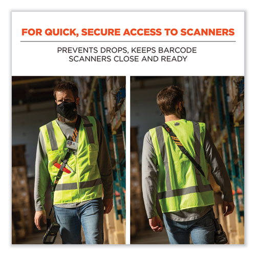 Picture of Squids 3137 Padded Barcode Scanner Lanyard Sling, 49" to 60" Long, Black