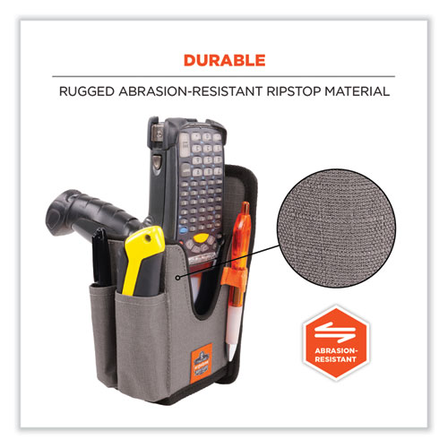 Picture of Squids 5541 Handheld Barcode Scanner Holster with Belt Clip, Large, 2 Compartments, 2.75 x 3.5 x 8, Polyester,Gray