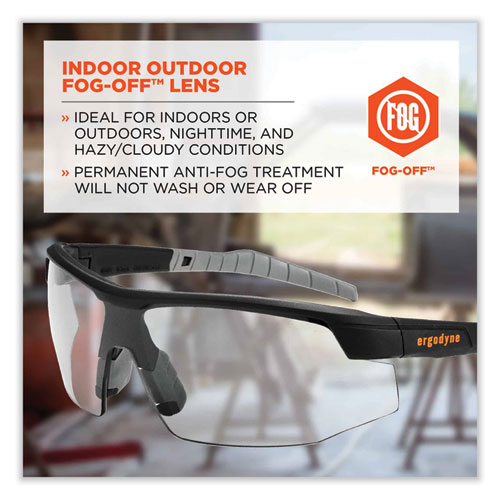 Picture of Skullerz Skoll Safety Glasses, Black Nylon Impact Frame, Anti-Fog, Indoor/Outdoor Polycarbonate Lens