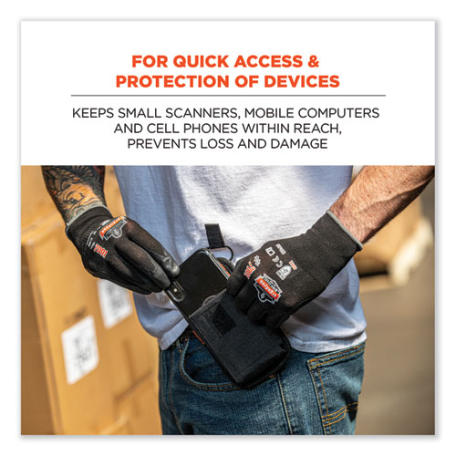 Picture of Squids 5544 Phone Style Scanner Holster with Belt Clip and Loops, 1 Compartment, 3.75 x 1.25 x 6.5, Gray