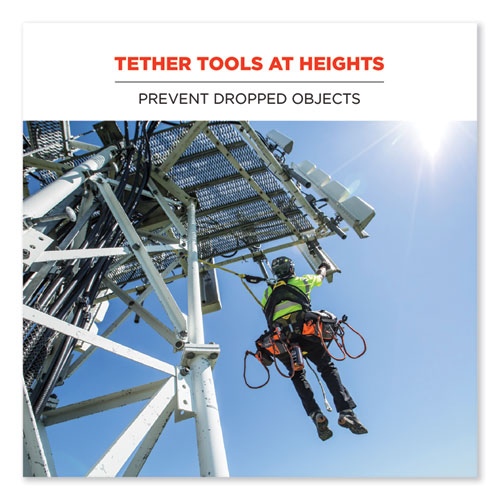 Picture of Squids 3105 Tool Lanyard with Aluminum Carabiner + Cinch-Loop, 15 lb Max Working Capacity, 32" to 48" Long, Black