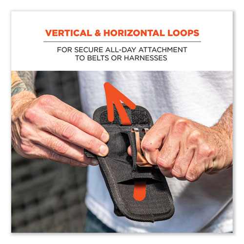 Picture of Squids 5544 Phone Style Scanner Holster with Belt Clip and Loops, 1 Compartment, 3.75 x 1.25 x 6.5, Gray