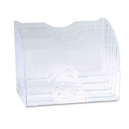 Picture of Optimizers Multifunctional Two-Way Organizer, 5 Sections, Letter Size Files, 8.75" x 10.38" x 13.63", Clear