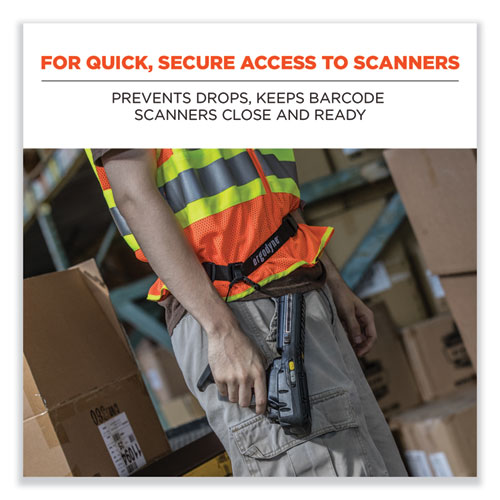 Picture of Squids 3135 Barcode Scanner Belt with Hook + Adaptor Strap, Large: 48" to 80" Long, Black