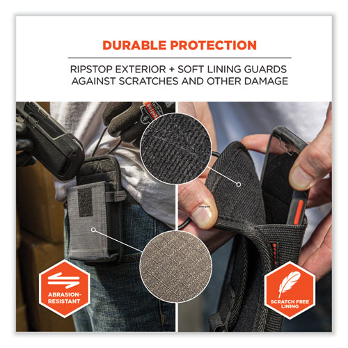 Picture of Squids 5544 Phone Style Scanner Holster with Belt Clip and Loops, 1 Compartment, 3.75 x 1.25 x 6.5, Gray