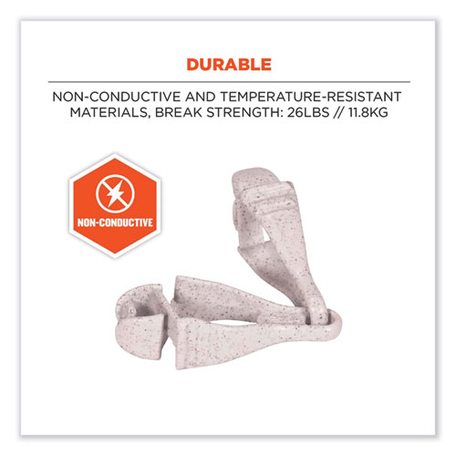 Picture of Squids 3400 Dual Clip Glove Clip Holder, 1 x 1 x 6.5, Acetal Copolymer, Granite, 100/Pack