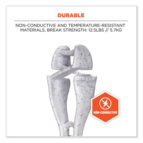 Picture of Squids 3420 Dual Clip Swivel Glove Clip Holder, 1 x 0.6 x 5.5, Acetal Copolymer, Granite, 100/Pack