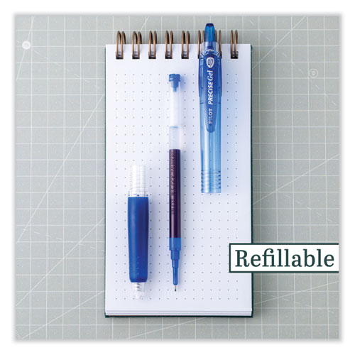 Picture of Precise Gel BeGreen Gel Pen, Retractable, Fine 0.7 mm, Blue Ink, Translucent Blue Barrel, Dozen