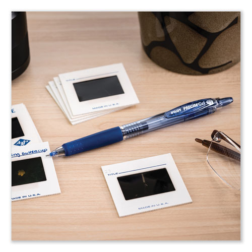 Picture of Precise Gel BeGreen Gel Pen, Retractable, Fine 0.7 mm, Blue Ink, Translucent Blue Barrel, Dozen