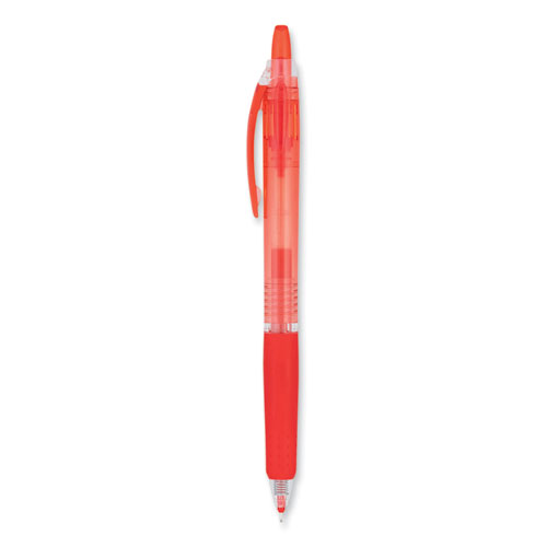 Picture of Precise Gel BeGreen Gel Pen, Retractable, Fine 0.7 mm, Red Ink, Translucent Red Barrel, Dozen