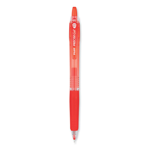 Picture of Precise Gel BeGreen Gel Pen, Retractable, Fine 0.7 mm, Red Ink, Translucent Red Barrel, Dozen