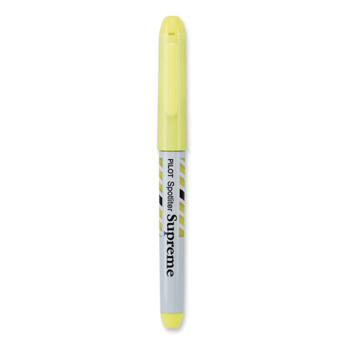 Picture of Spotliter Supreme Highlighter, Fluorescent Yellow Ink, Chisel Tip, Yellow/White Barrel, Dozen